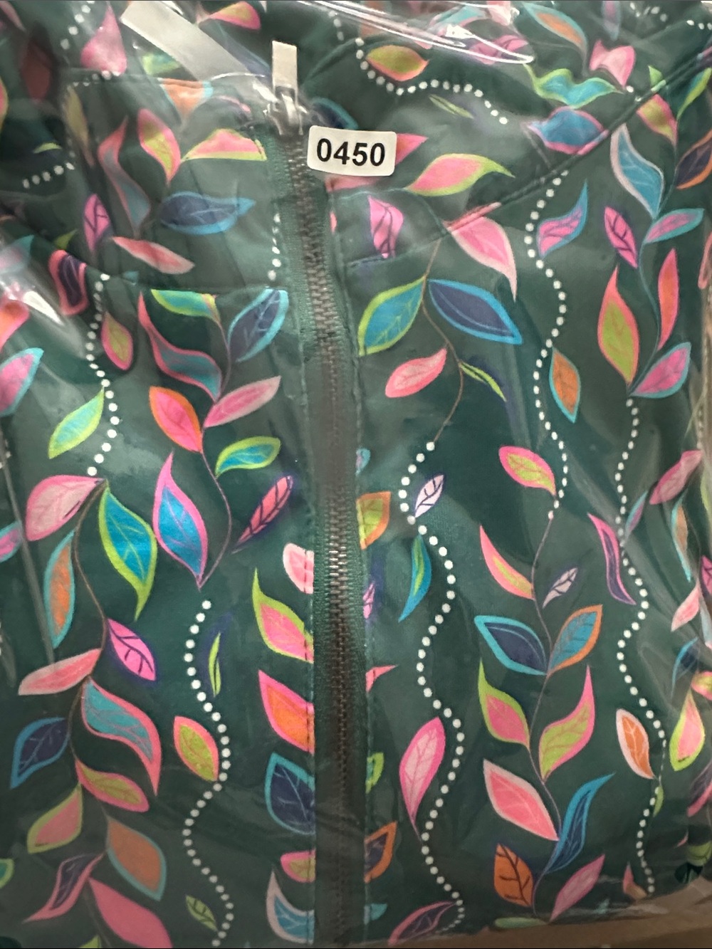 Lulu-B multi-color falling leaf print dress Sz 1X Dark Green 3/4 Sleeve UPF 50+ - Picture 10 of 10
